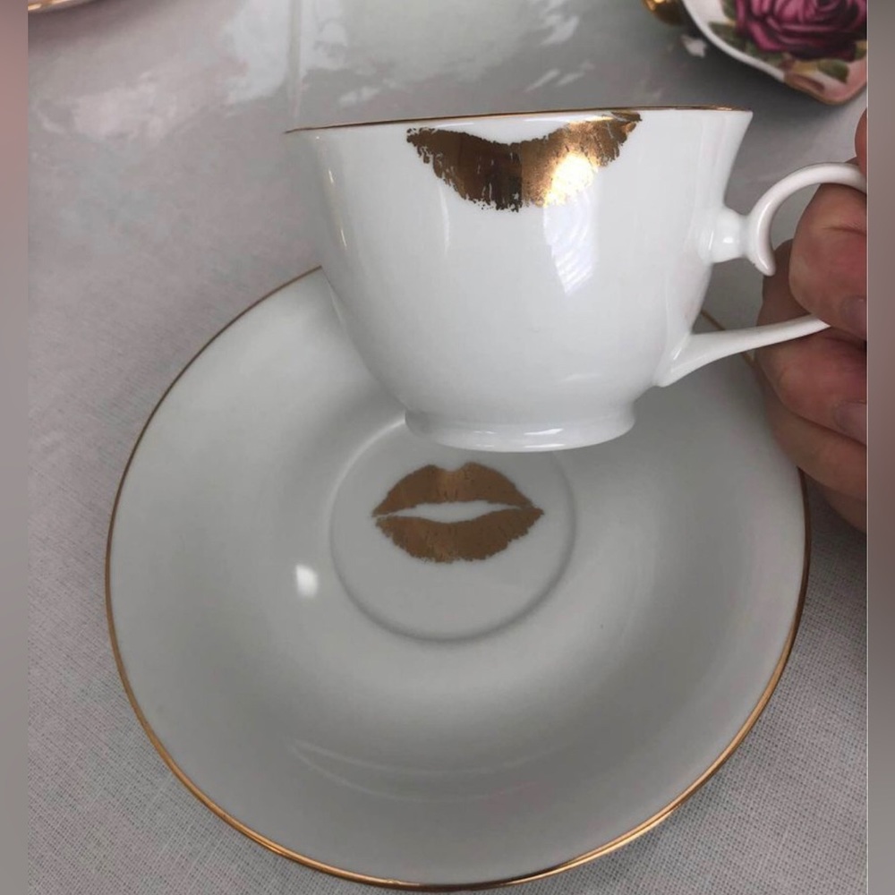 Lipstick Lip Mark Kiss Tea Cup